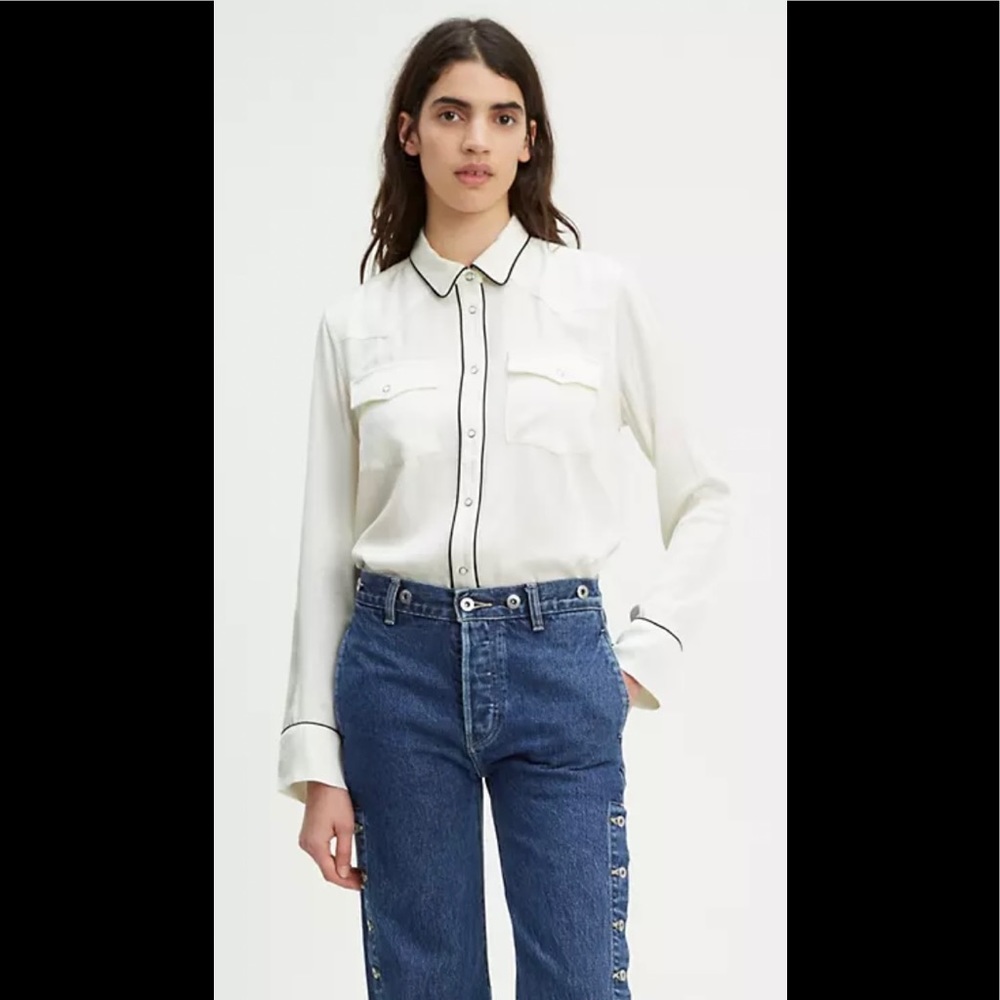 NWT Levi’s Made & Crafted Size Medium Western Smiley Top - Picture 1 of 9